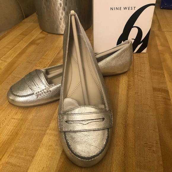 NWT Silver Loafers - Picture 2 of 5
